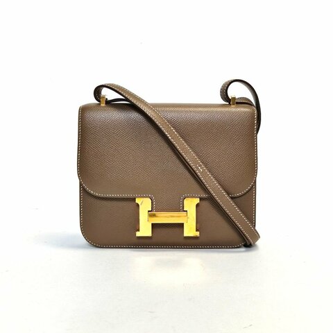 HERMES Constance康康1918大象灰Epsom皮Z刻金扣肩背包