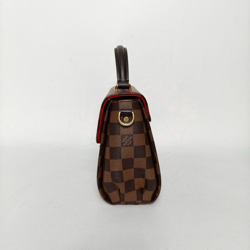 LOUIS VUITTON Croisette手柄郵差包棕色棋盤格PVC金扣2017肩背包-1