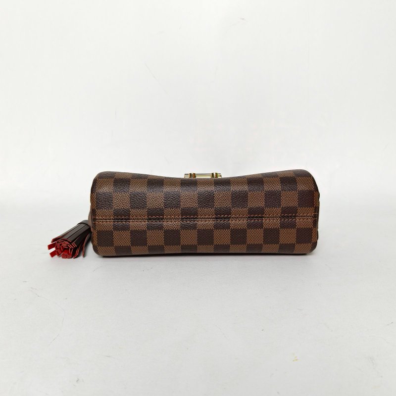 LOUIS VUITTON Croisette手柄郵差包棕色棋盤格PVC金扣2017肩背包-4