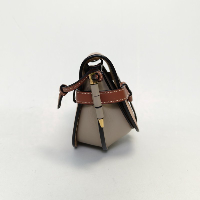 LOEWE Gate馬鞍斜跨包MINI拼色牛皮肩背包-1