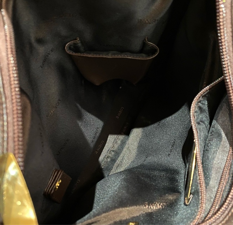 Loewe羅意威 咖啡色 羊皮單肩包-4