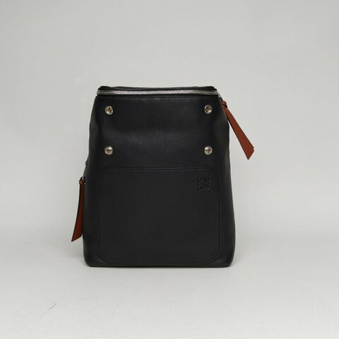 LOEWE 黑色牛皮GoyaBackpack雙肩包小號肩背包