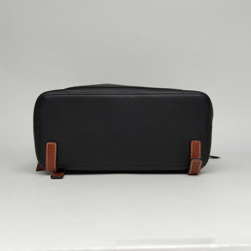 LOEWE 黑色牛皮GoyaBackpack雙肩包小號肩背包-4