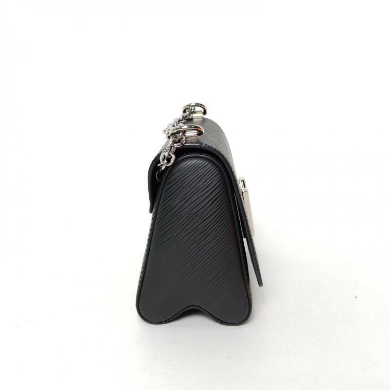 LOUIS VUITTON TWIST小號19黑色EPI水波紋牛皮銀扣晶片肩背包-3