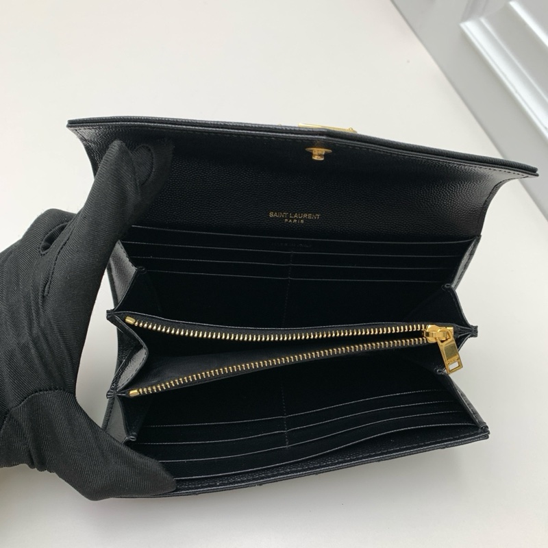 Saint Laurent聖羅蘭 黑金長款錢包 -3