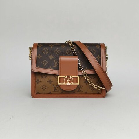 LOUIS VUITTON Dauphine達芙妮中號25老花PVC晶片肩背包