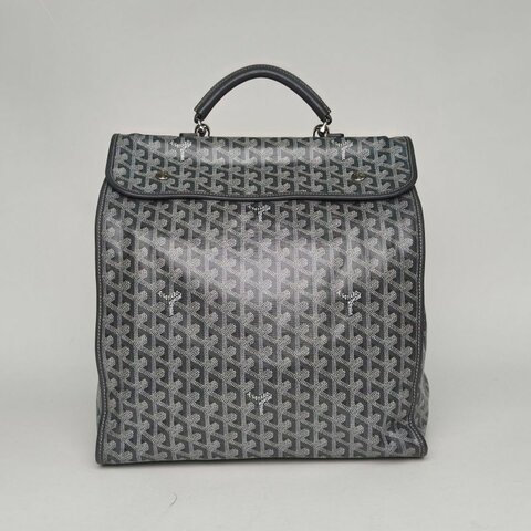 GOYARD Leger雙肩包33黑色灰色牛皮/PVC肩背包
