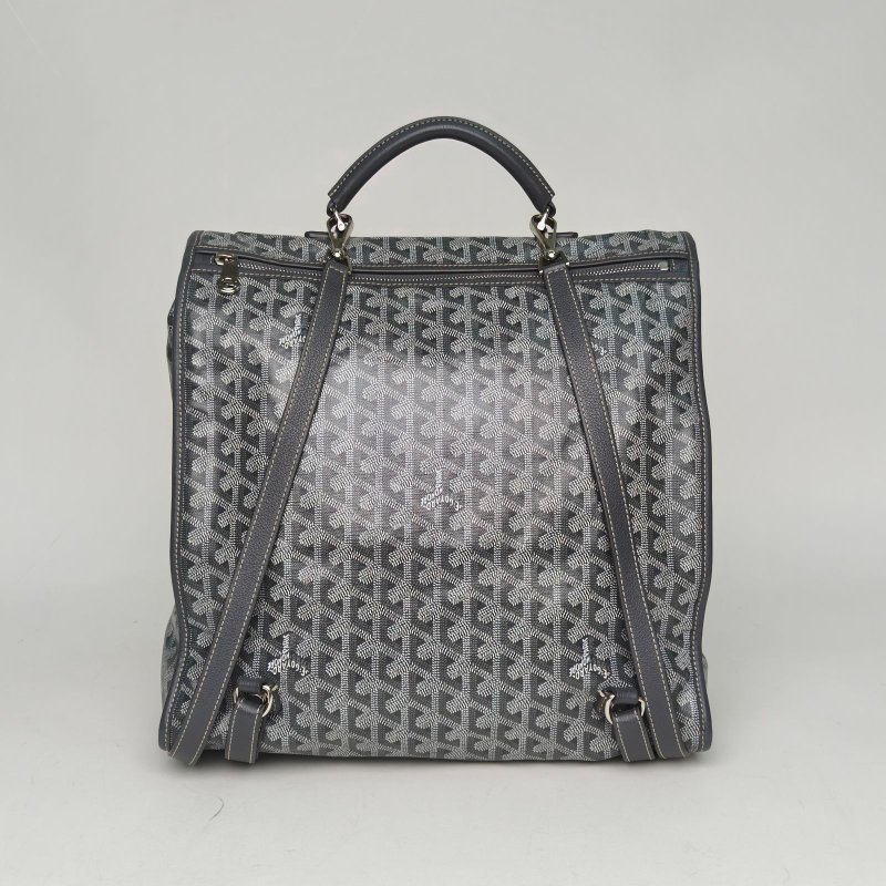 GOYARD Leger雙肩包33黑色灰色牛皮/PVC肩背包-2