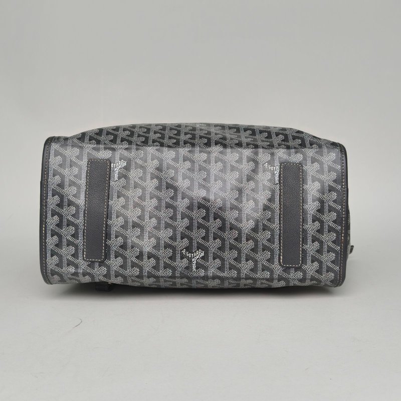 GOYARD Leger雙肩包33黑色灰色牛皮/PVC肩背包-4