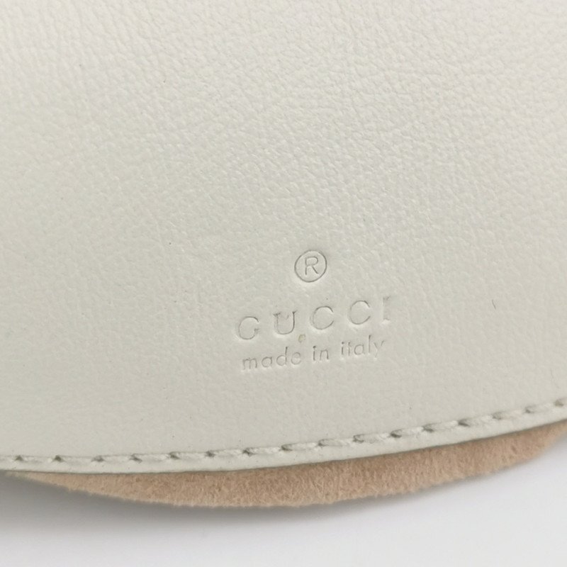 Gucci GG Marmont迷你牛皮V紋絎縫雙G標誌水桶包斜挎包單肩包-7