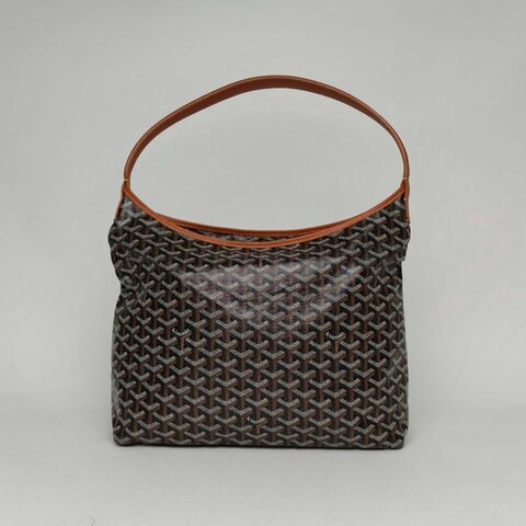 GOYARD BohemeHoboBag子母腋下包棕色PVC銀扣肩背包