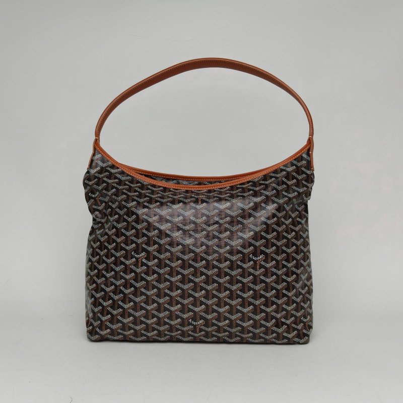 GOYARD BohemeHoboBag子母腋下包棕色PVC銀扣肩背包-0