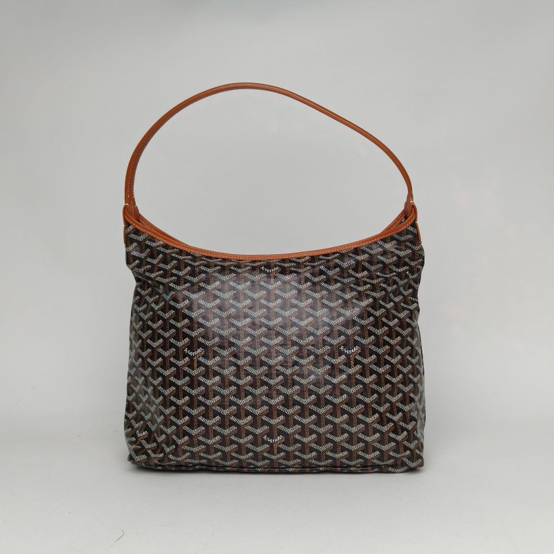 GOYARD BohemeHoboBag子母腋下包棕色PVC銀扣肩背包-2