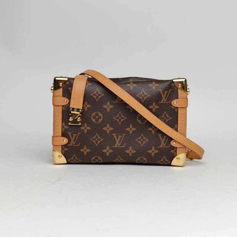 LOUIS VUITTON SideTrunk軟盒子包大號24老花PVC晶片肩背包-0