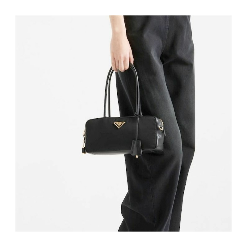 PRADA 中型尼龍和皮革手提包 1BB132 V ODO 2C8Q F0002-14