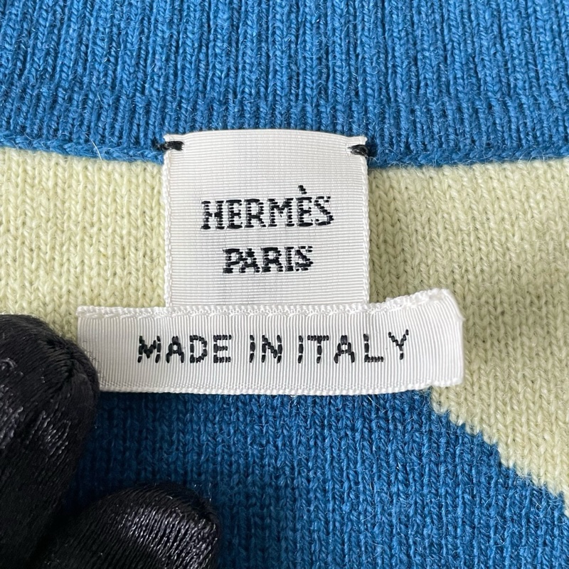 99新/Hermes/愛馬仕/W118283/拼色針織開衫/36碼-6