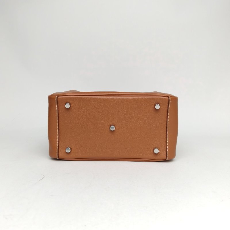 HERMES Lindy2637金棕色EC皮Z刻銀扣肩背包-4
