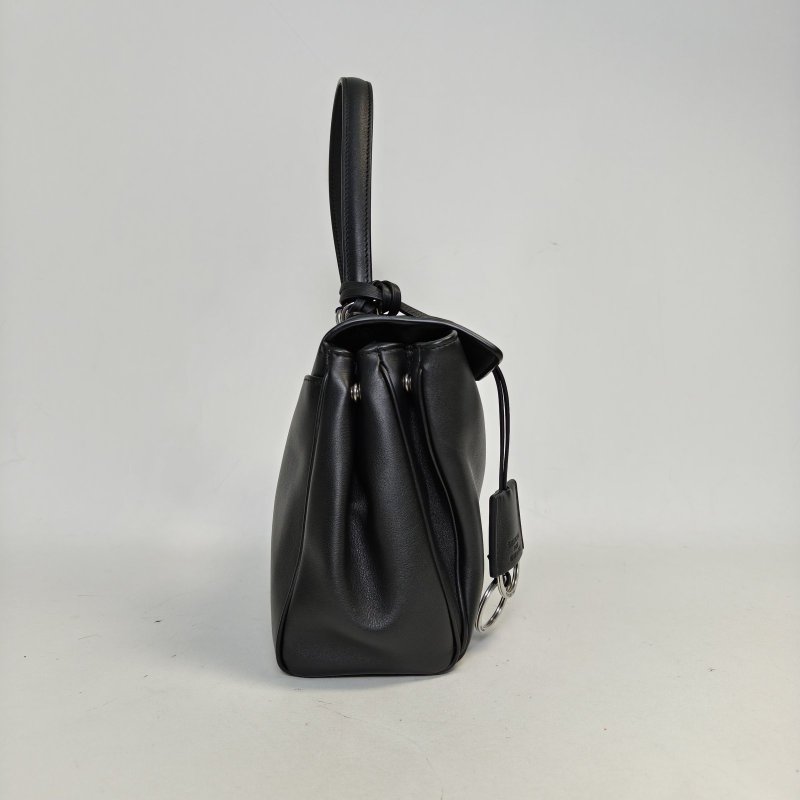 BALENCIAGA Rodeo小號29黑色牛皮銀扣肩背包-1