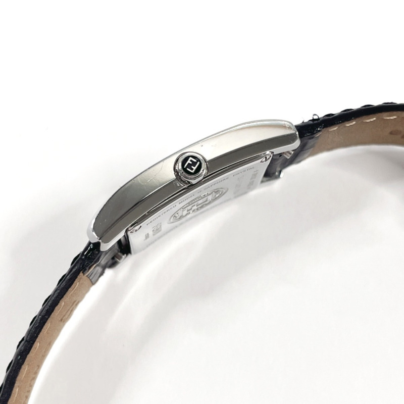 FENDI Classico 150-7000L-724 女士腕錶，不鏽鋼/皮革錶帶，銀色，石英機芯，黑色錶盤-7