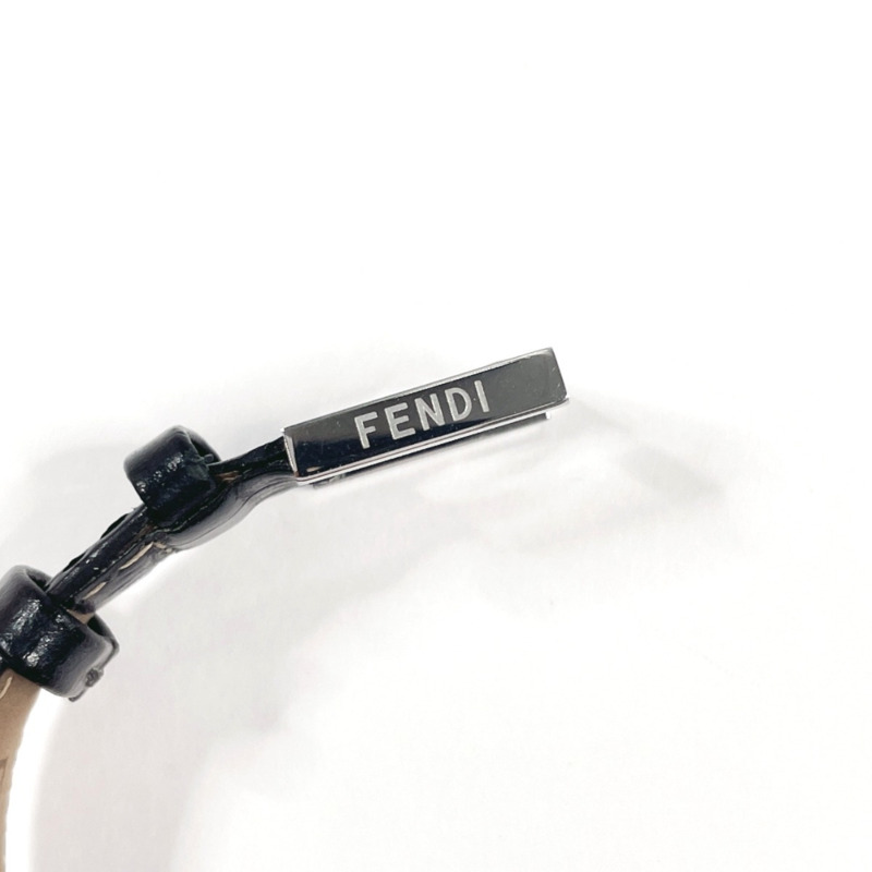 FENDI Classico 150-7000L-724 女士腕錶，不鏽鋼/皮革錶帶，銀色，石英機芯，黑色錶盤-9