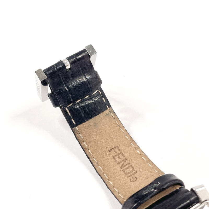 FENDI Classico 150-7000L-724 女士腕錶，不鏽鋼/皮革錶帶，銀色，石英機芯，黑色錶盤-13