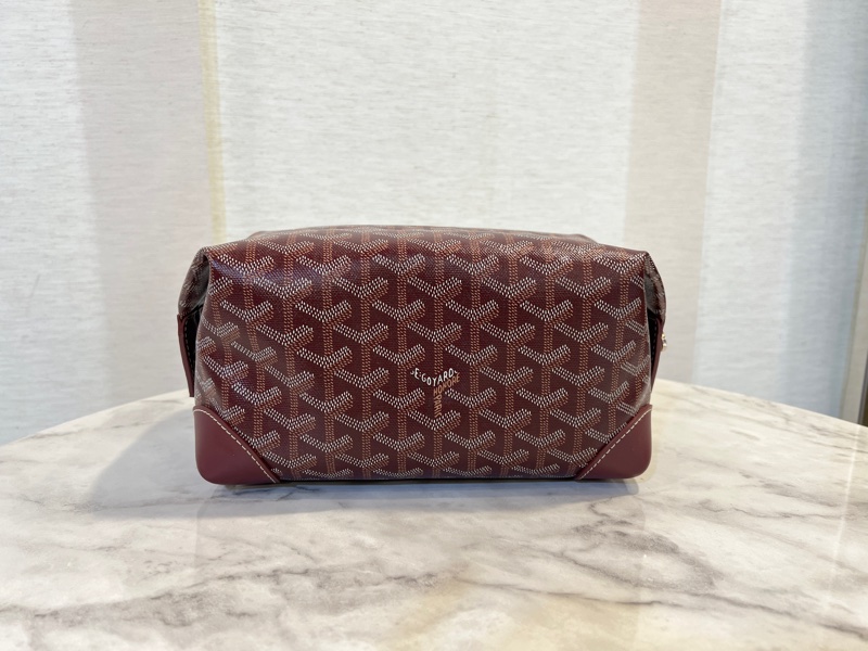 Goyard酒紅銀釦Bowling Toiletry化妝包-1