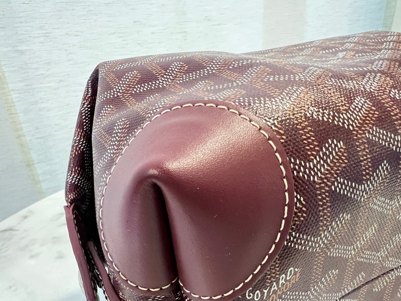 Goyard酒紅銀釦Bowling Toiletry化妝包-6