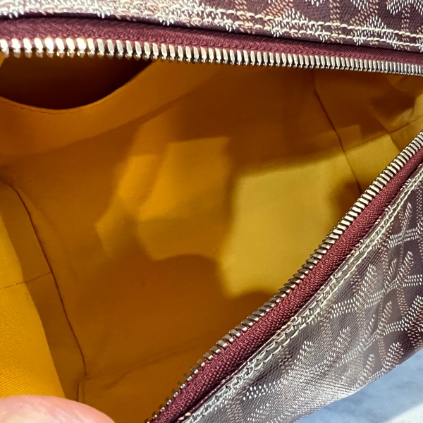 Goyard酒紅銀釦Bowling Toiletry化妝包-10