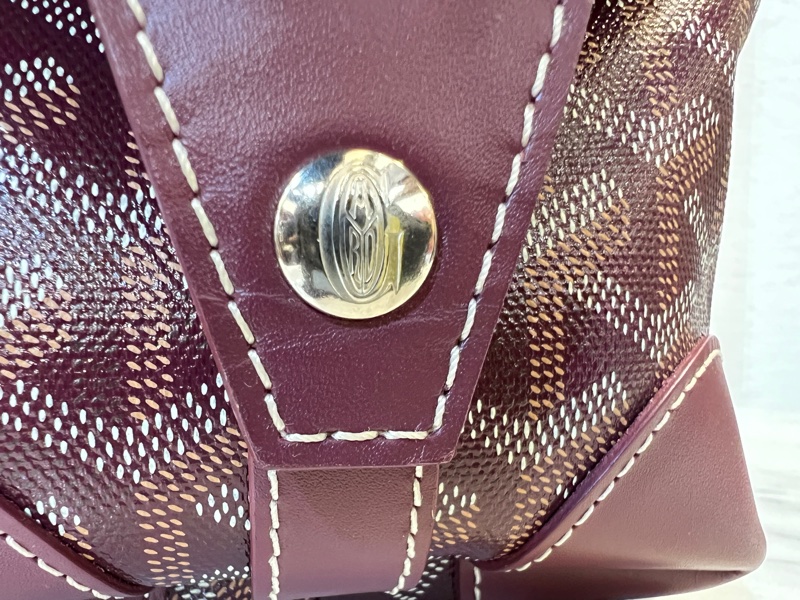 Goyard酒紅銀釦Bowling Toiletry化妝包-12