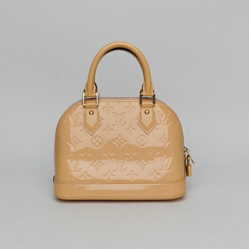 LOUIS VUITTON ALMA貝殼包BB23.5黃色漆皮2015肩背包-2