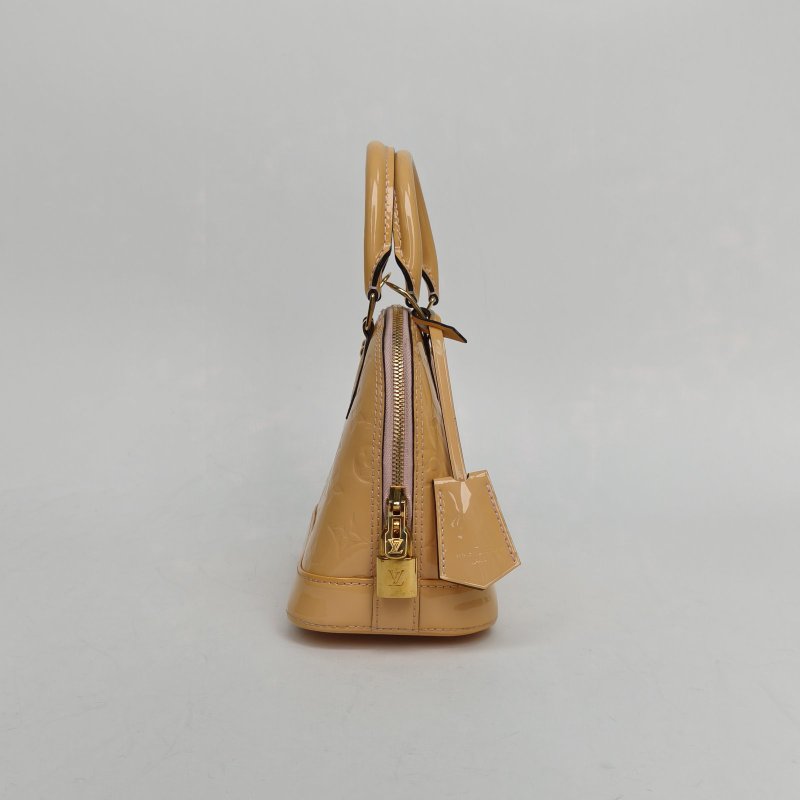LOUIS VUITTON ALMA貝殼包BB23.5黃色漆皮2015肩背包-3