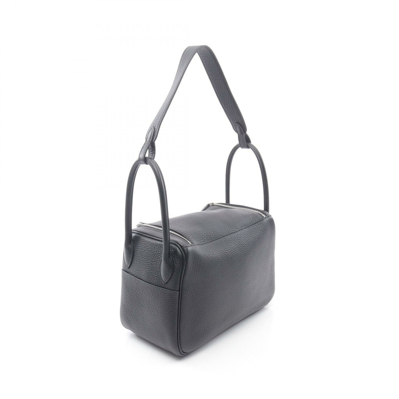 愛馬仕 Lindy 26 單肩包 B 073428CK Taurillon Clemence 黑色 二手 女士 SHW-1