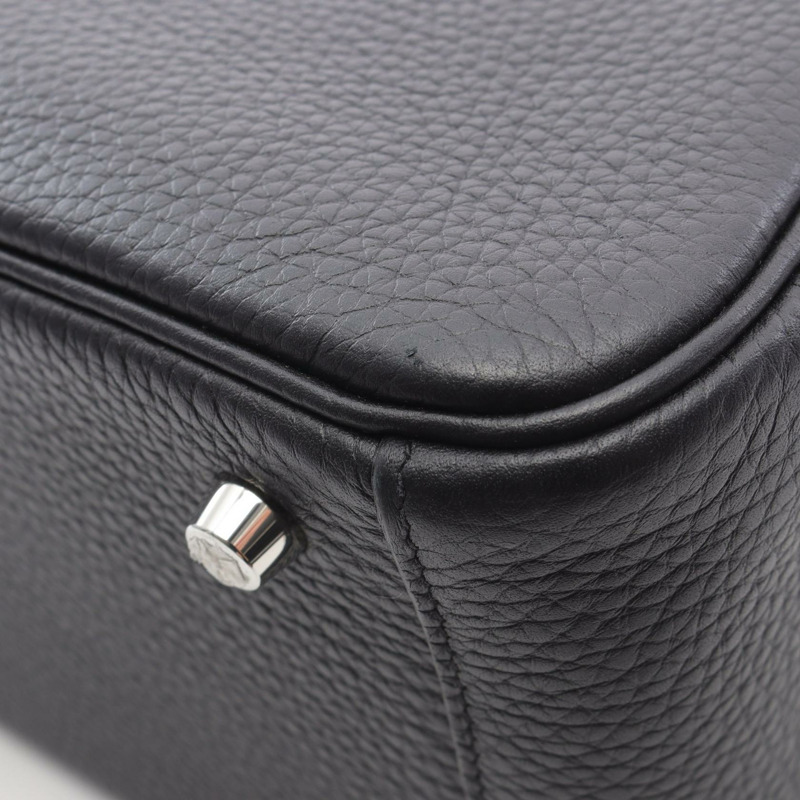 愛馬仕 Lindy 26 單肩包 B 073428CK Taurillon Clemence 黑色 二手 女士 SHW-5