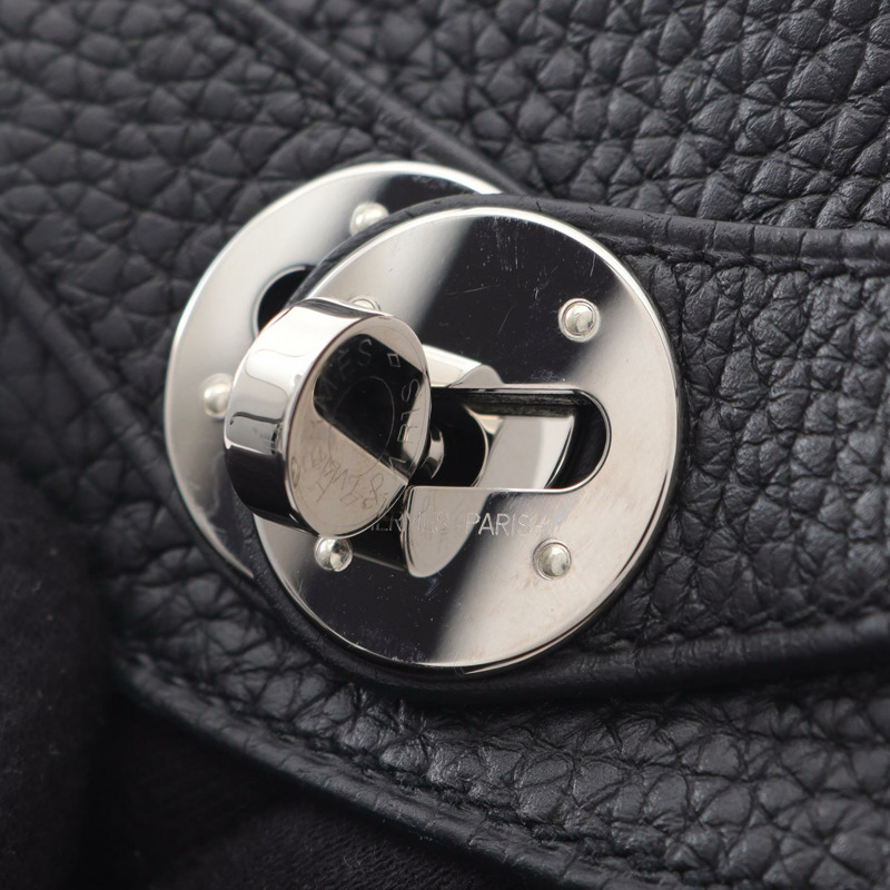 愛馬仕 Lindy 26 單肩包 B 073428CK Taurillon Clemence 黑色 二手 女士 SHW-7