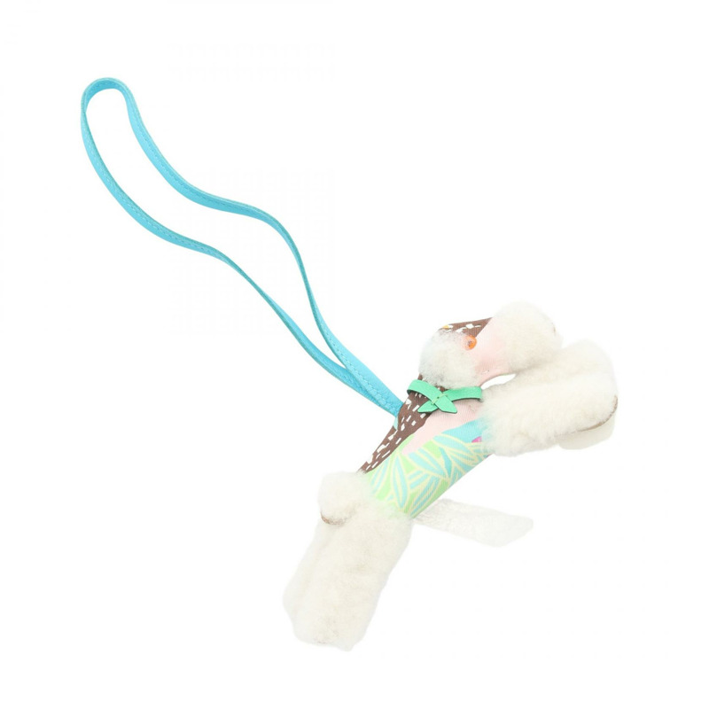 愛馬仕 Buddy 包飾 B Aloha Agneau milo Mouton 絲綢 Blue azteque Vert comics-1