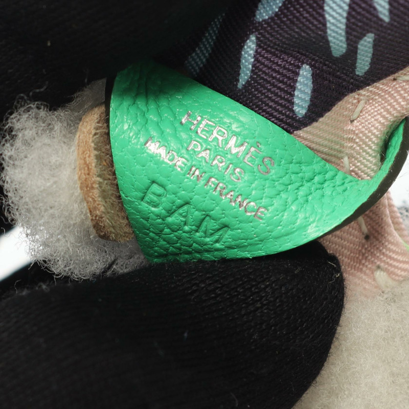 愛馬仕 Buddy 包飾 B Aloha Agneau milo Mouton 絲綢 Blue azteque Vert comics-2