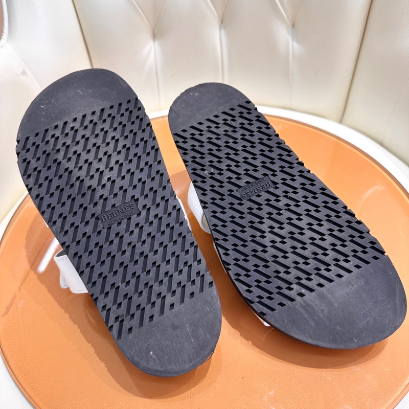 Hermes愛馬仕 經典白色二舅鞋拖鞋 37.5碼 熱門時尚單品 休閒百搭 慵懶隨性 四季都可以穿-7