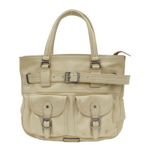 奶油色 牛皮 Multiple Pocket 肩背包【BURBERRY 巴寶莉】