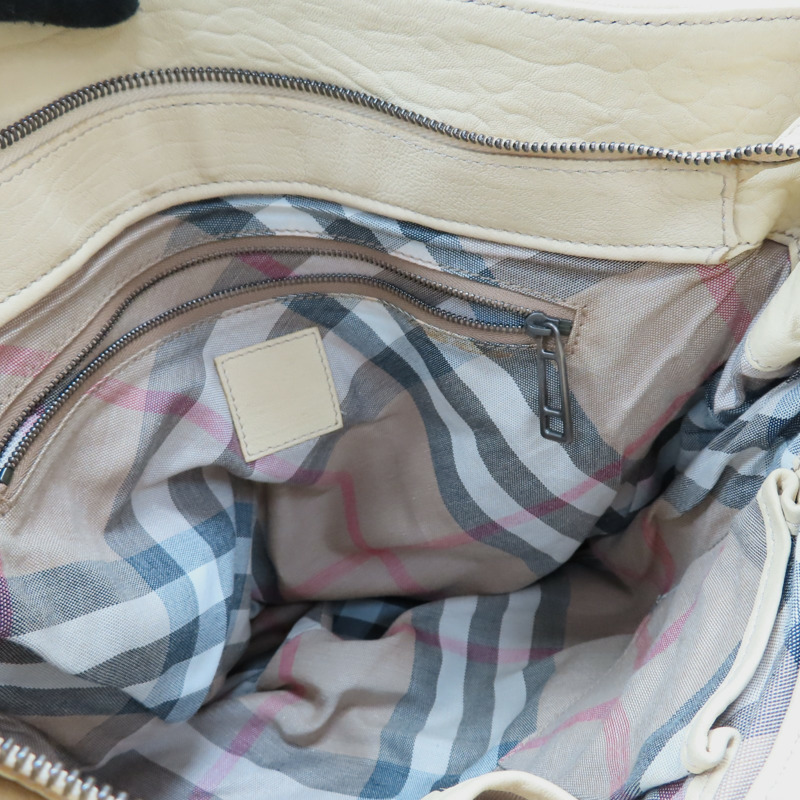 奶油色 牛皮 Multiple Pocket 肩背包【BURBERRY 巴寶莉】-5
