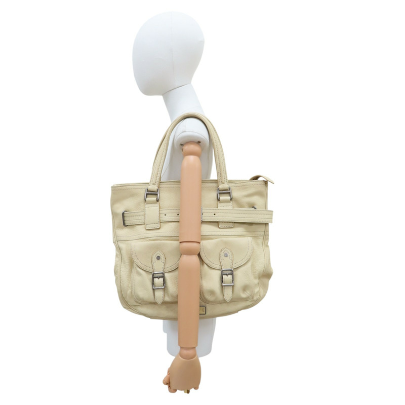 奶油色 牛皮 Multiple Pocket 肩背包【BURBERRY 巴寶莉】-10