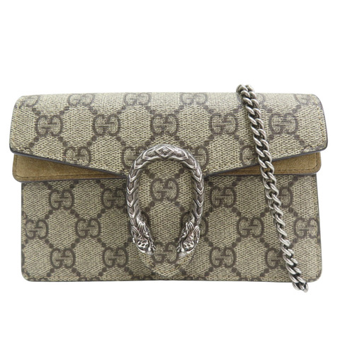 烏木色 PVC塗層帆布 GG Dionysus 肩背包【GUCCI 古馳】 476432