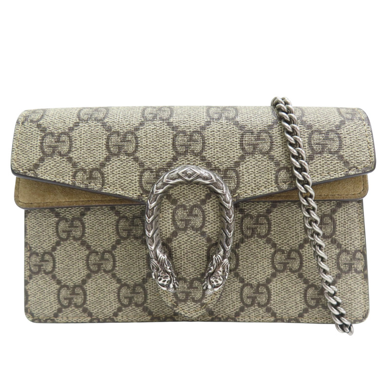 烏木色 PVC塗層帆布 GG Dionysus 肩背包【GUCCI 古馳】 476432-0