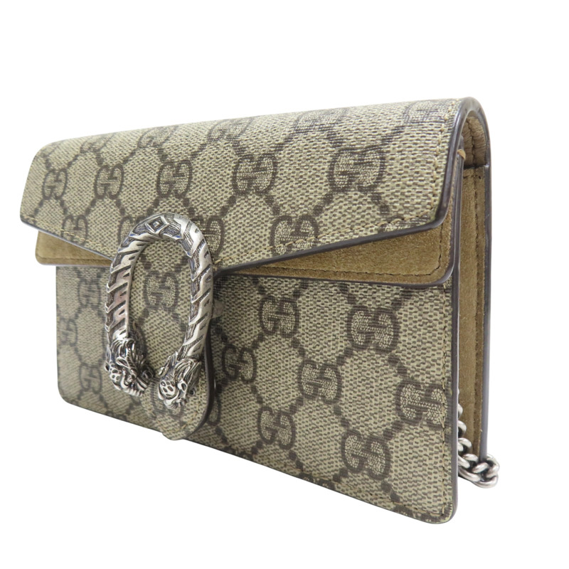 烏木色 PVC塗層帆布 GG Dionysus 肩背包【GUCCI 古馳】 476432-2