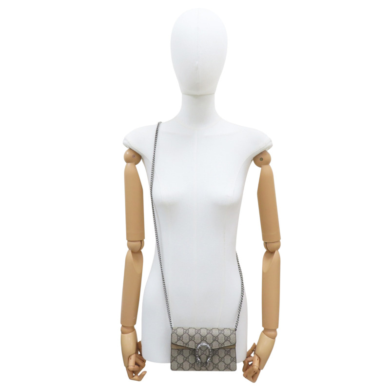 烏木色 PVC塗層帆布 GG Dionysus 肩背包【GUCCI 古馳】 476432-6