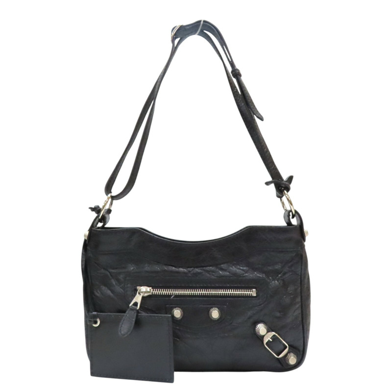 黑色 山羊皮 City giant hip 肩背包【Balenciaga 巴黎世家】 237203-0