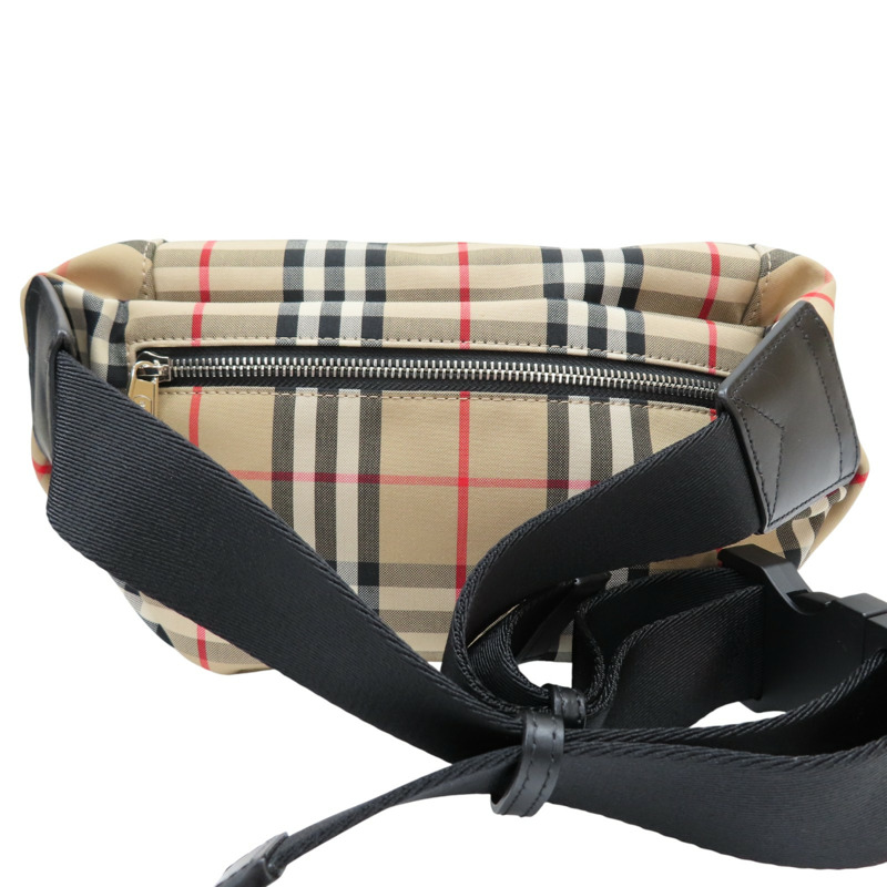 棕色 經典格紋 帆布 腰包【BURBERRY 巴寶莉】 8010430-1