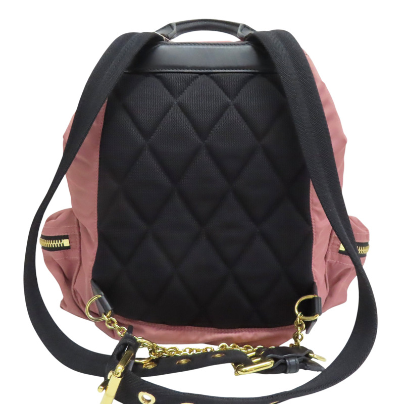 粉色 尼龍 帆布 後背包【BURBERRY 巴寶莉】 4020959-1