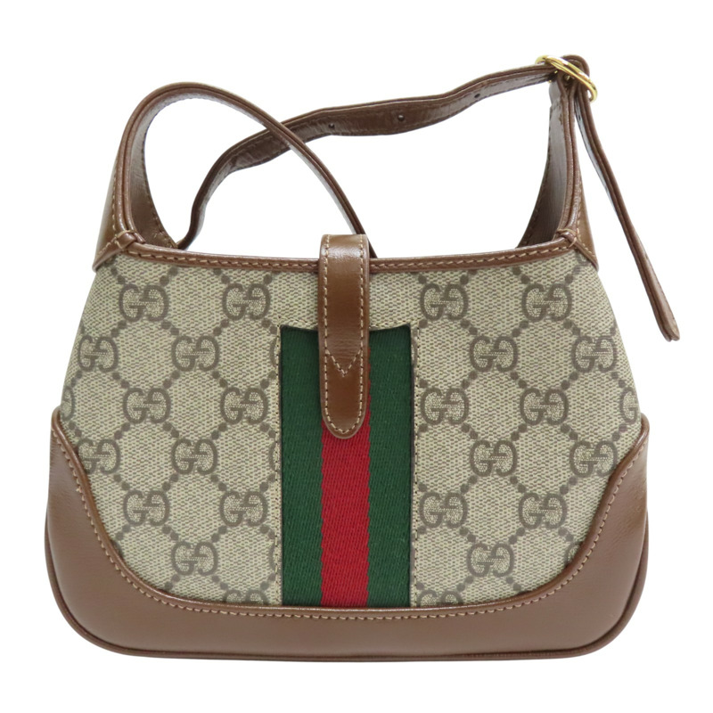 烏木色PVC帆布Jackie 1961肩背【GUCCI 古馳】 637092-1