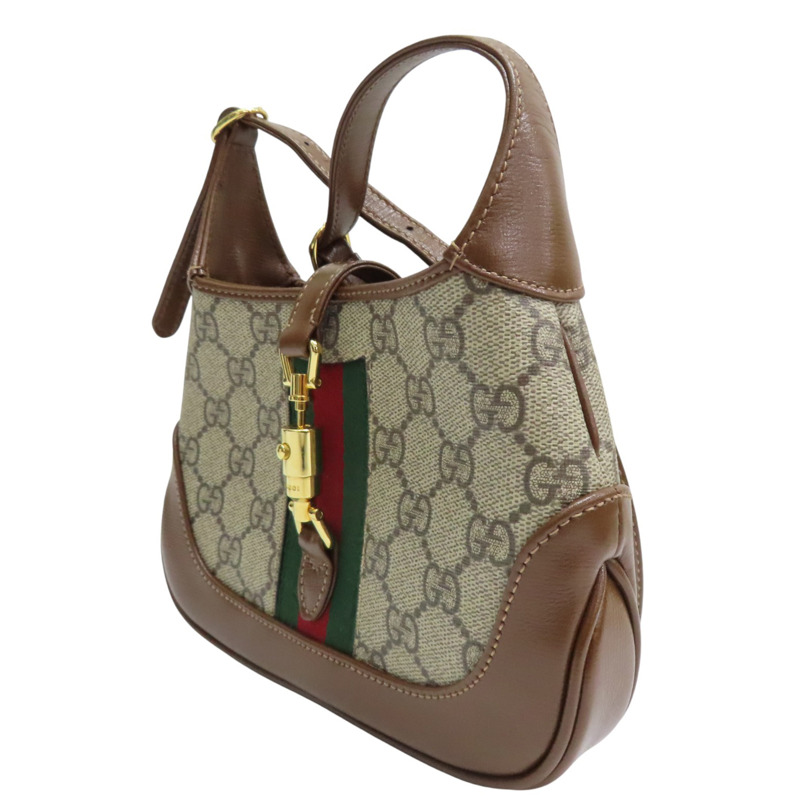 烏木色PVC帆布Jackie 1961肩背【GUCCI 古馳】 637092-2