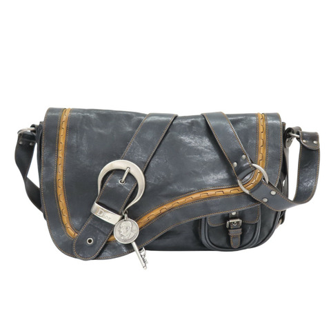黑色牛皮 Gaucho Double Saddle 肩背包【Dior 迪奧】